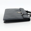 DELVAUX Business Bag Leather Navy Silver Auth BAZ081-4