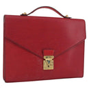 LOUIS VUITTON Epi Porte Documents Bandouliere Briefcase Red LV Auth BAZ082-1