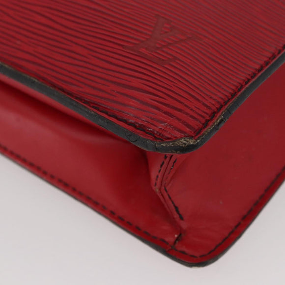LOUIS VUITTON Epi Porte Documents Bandouliere Briefcase Red LV Auth BAZ082
