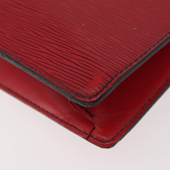 LOUIS VUITTON Epi Porte Documents Bandouliere Briefcase Red LV Auth BAZ082