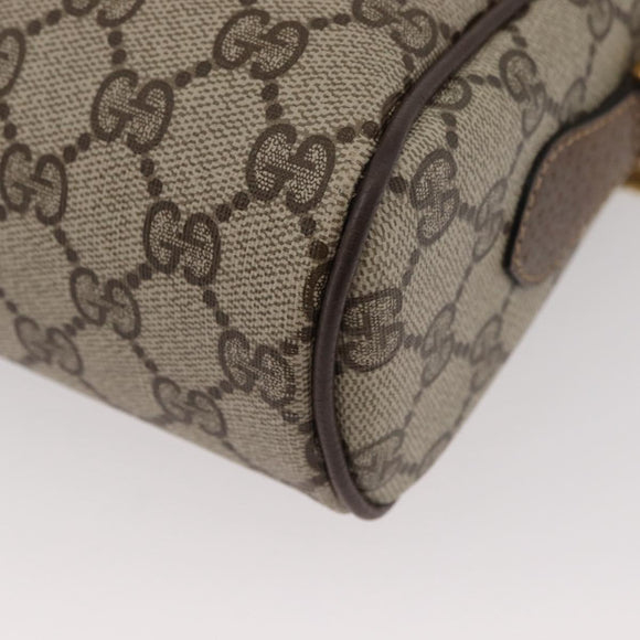 GUCCI GG Supreme Web Sherry Line Bag PVC Beige Gold 24 02 005 Auth BAZ088