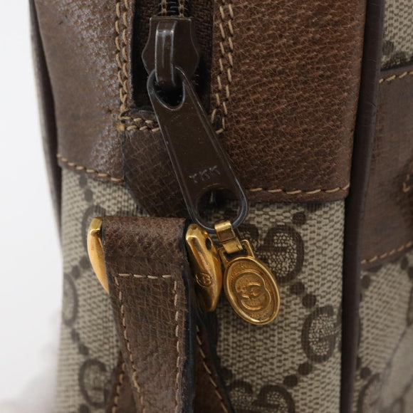 GUCCI GG Supreme Web Sherry Line Bag PVC Beige Gold 24 02 005 Auth BAZ088
