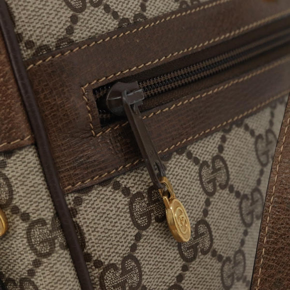 GUCCI GG Supreme Web Sherry Line Bag PVC Beige Gold 24 02 005 Auth BAZ088