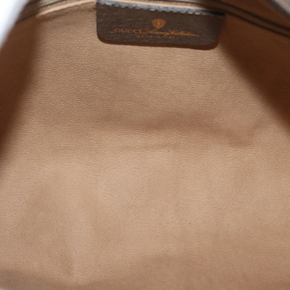GUCCI GG Supreme Web Sherry Line Bag PVC Beige Gold 24 02 005 Auth BAZ088