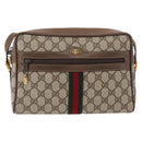 GUCCI GG Supreme Web Sherry Line Bag PVC Beige Gold 24 02 005 Auth BAZ088-13