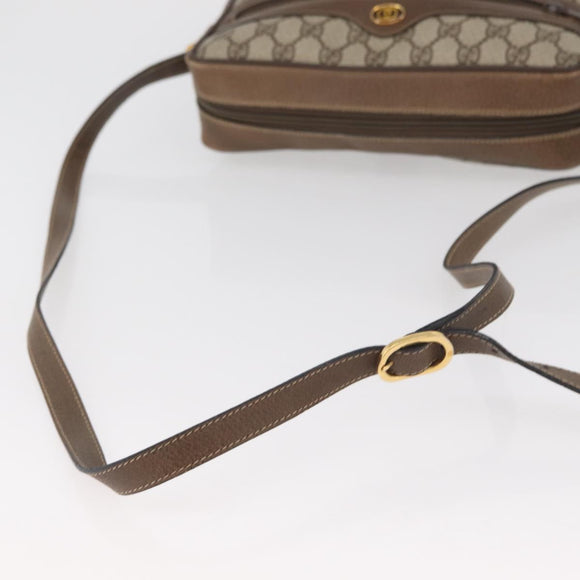 GUCCI GG Supreme Web Sherry Line Bag PVC Beige Gold 24 02 005 Auth BAZ088