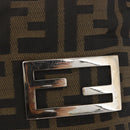 FENDI Zucca Canvas Hand Bag Brown Black Auth BAZ109-18