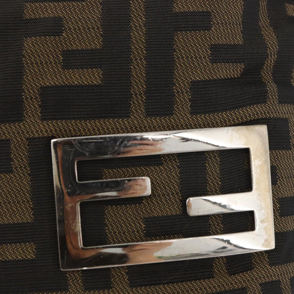 FENDI Zucca Canvas Hand Bag Brown Black Auth BAZ109