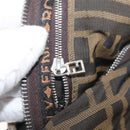 FENDI Zucca Canvas Hand Bag Brown Black Auth BAZ109-22