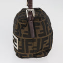FENDI Zucca Canvas Hand Bag Brown Black Auth BAZ109-3