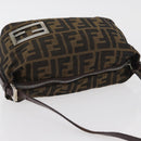 FENDI Zucca Canvas Hand Bag Brown Black Auth BAZ109-6