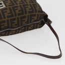 FENDI Zucca Canvas Hand Bag Brown Black Auth BAZ109-7