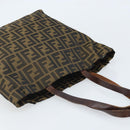 FENDI Zucca Canvas Tote Bag Black Brown Auth BAZ112-6