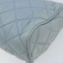 PRADA Pouch Nylon Light Blue Silver Auth BAZ116A-10