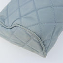 PRADA Pouch Nylon Light Blue Silver Auth BAZ116A-11
