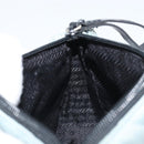 PRADA Pouch Nylon Light Blue Silver Auth BAZ116A-16