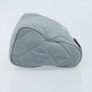 PRADA Pouch Nylon Light Blue Silver Auth BAZ116A-4