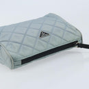PRADA Pouch Nylon Light Blue Silver Auth BAZ116A-6