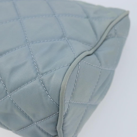PRADA Pouch Nylon Light Blue Silver Auth BAZ116A