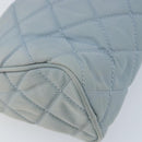 PRADA Pouch Nylon Light Blue Silver Auth BAZ116A-9