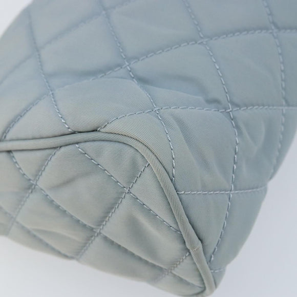 PRADA Pouch Nylon Light Blue Silver Auth BAZ116A