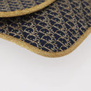 Christian Dior Trotter Canvas Chain Shoulder Bag Navy Gold Auth BAZ118A-10