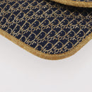 Christian Dior Trotter Canvas Chain Shoulder Bag Navy Gold Auth BAZ118A-11