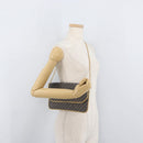 Christian Dior Trotter Canvas Chain Shoulder Bag Navy Gold Auth BAZ118A-19