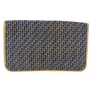 Christian Dior Trotter Canvas Chain Shoulder Bag Navy Gold Auth BAZ118A-3