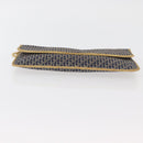 Christian Dior Trotter Canvas Chain Shoulder Bag Navy Gold Auth BAZ118A-9
