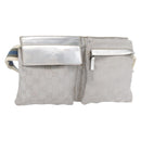 GUCCI GG Canvas Sherry Line Waist Bag Silver 28566 Auth BAZ127-1