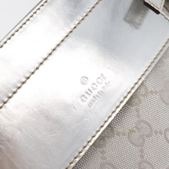 GUCCI GG Canvas Sherry Line Waist Bag Silver 28566 Auth BAZ127