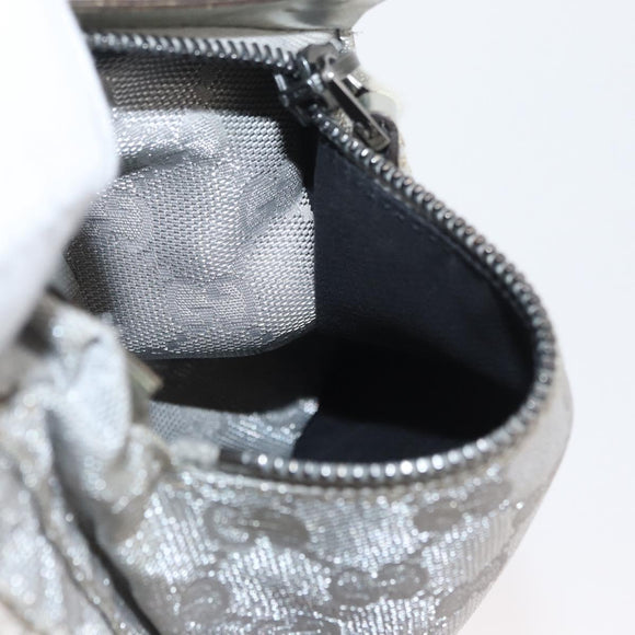 GUCCI GG Canvas Sherry Line Waist Bag Silver 28566 Auth BAZ127
