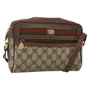 GUCCI GG Supreme Web Sherry Line Bag PVC Beige Gold 001 115 6655 Auth BAZ128-1