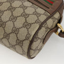 GUCCI GG Supreme Web Sherry Line Bag PVC Beige Gold 001 115 6655 Auth BAZ128-14
