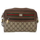 GUCCI GG Supreme Web Sherry Line Bag PVC Beige Gold 001 115 6655 Auth BAZ128-13