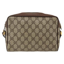 GUCCI GG Supreme Web Sherry Line Bag PVC Beige Gold 001 115 6655 Auth BAZ128-2