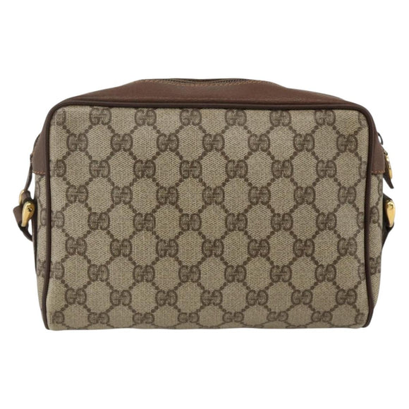 GUCCI GG Supreme Web Sherry Line Bag PVC Beige Gold 001 115 6655 Auth BAZ128