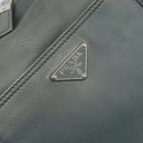 PRADA Hand Bag Leather Gray Silver Auth BAZ140A-15