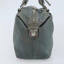 PRADA Hand Bag Leather Gray Silver Auth BAZ140A-4