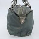 PRADA Hand Bag Leather Gray Silver Auth BAZ140A-5