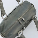 PRADA Hand Bag Leather Gray Silver Auth BAZ140A-6