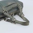 PRADA Hand Bag Leather Gray Silver Auth BAZ140A-7