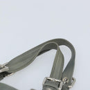 PRADA Hand Bag Leather Gray Silver Auth BAZ140A-8