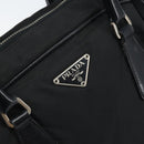 PRADA Hand Bag Nylon Black Silver Auth BAZ141A-17