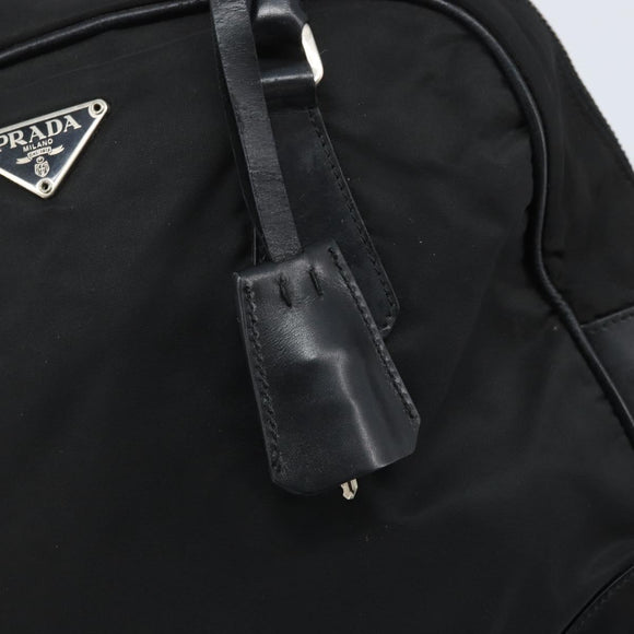 PRADA Hand Bag Nylon Black Silver Auth BAZ141A