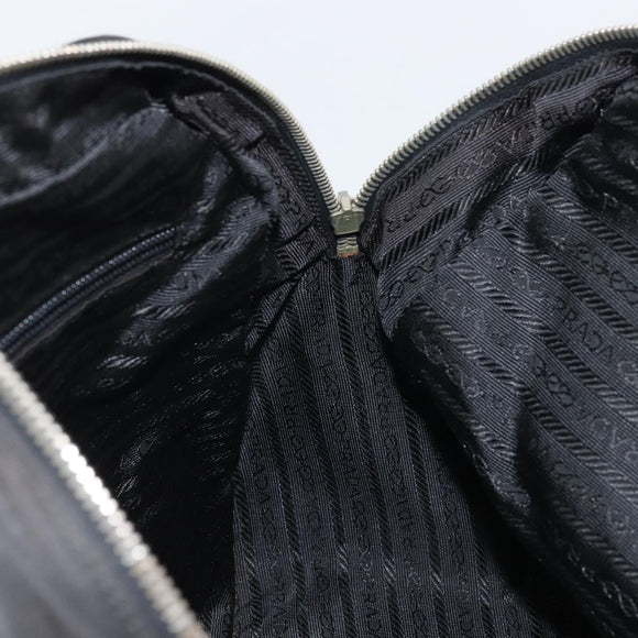 PRADA Hand Bag Nylon Black Silver Auth BAZ141A