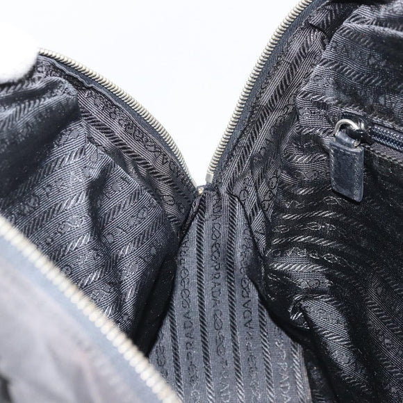 PRADA Hand Bag Nylon Black Silver Auth BAZ141A