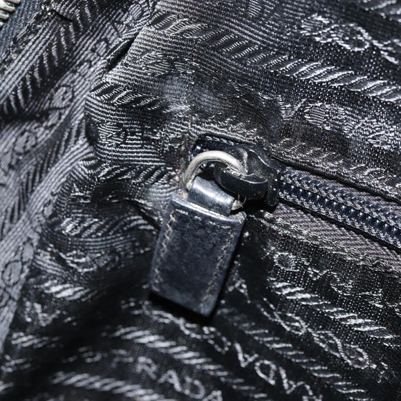 PRADA Hand Bag Nylon Black Silver Auth BAZ141A