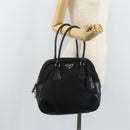PRADA Hand Bag Nylon Black Silver Auth BAZ141A-25